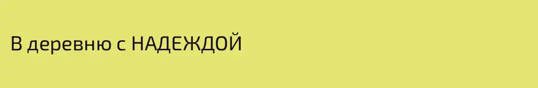 В деревню с НАДЕЖДОЙ